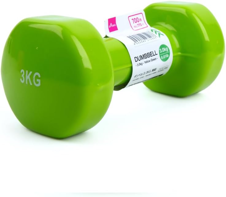 Daiso دمبل دايسو، أصفر أخضر (3 كجم) - Image 3